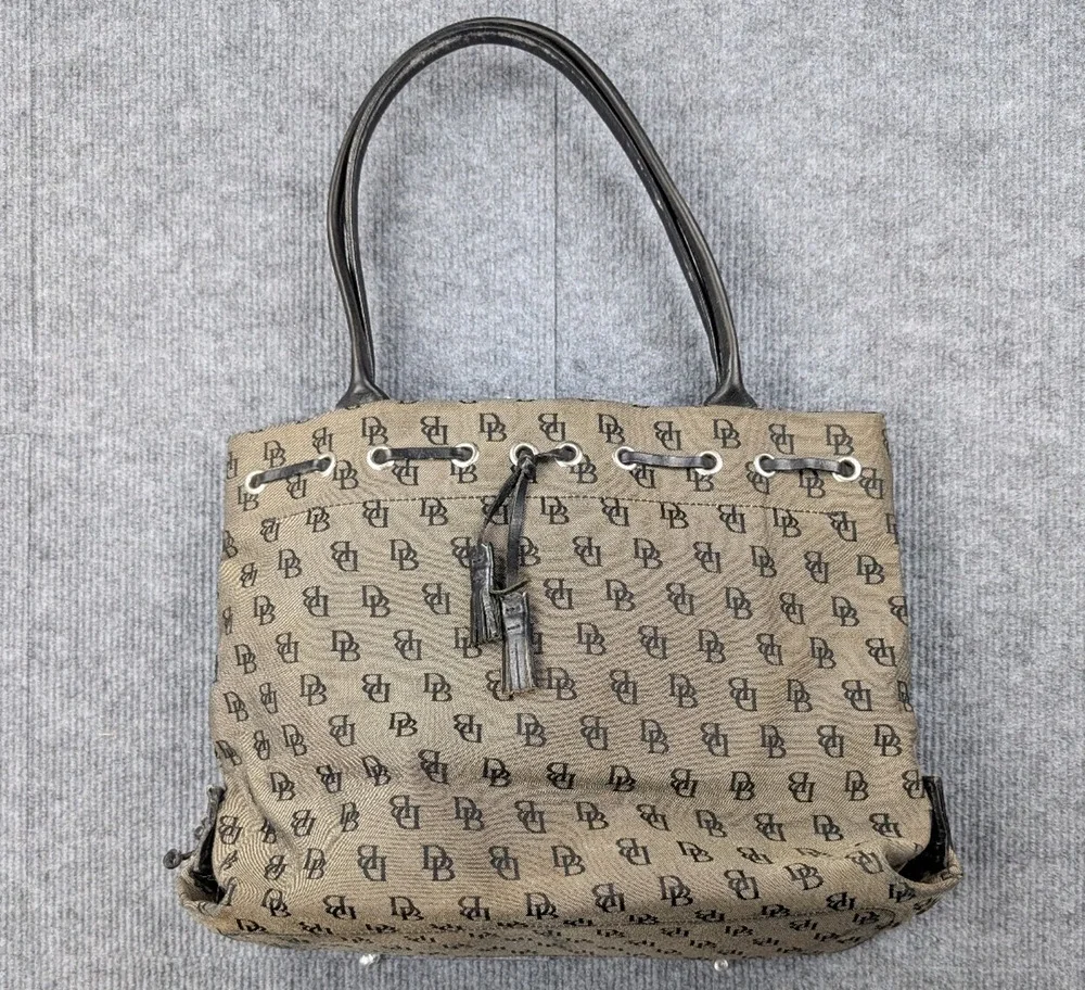 Dooney & Bourke Signature Tassel Tote Brown Monogram Timeless Old Money Minimal